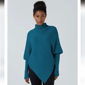 HALARA High Neck Long Sleeve Asymmetric Hem Work Sweater- XL(16)